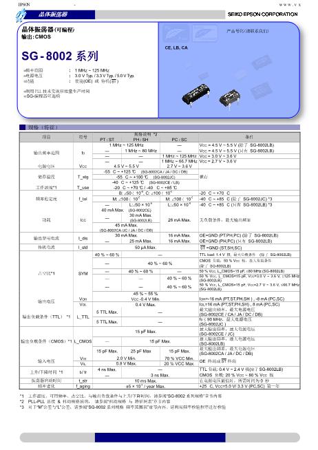 SG-8002CE数据手册封面
