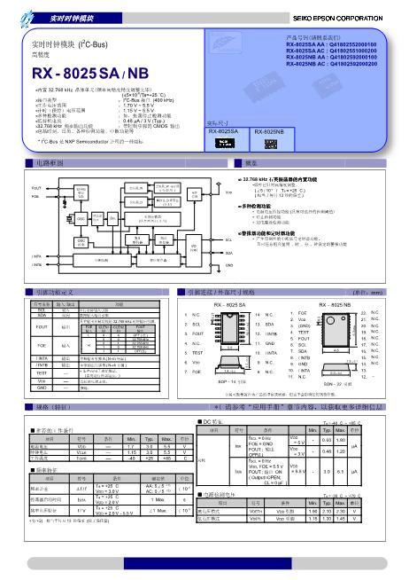 RX-8025SA数据手册封面