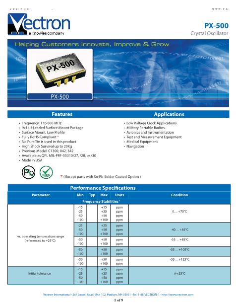 px-500数据手册封面
