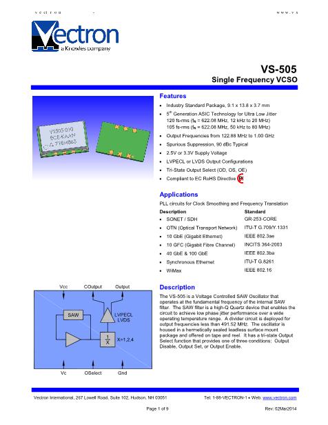 VS-505数据手册封面