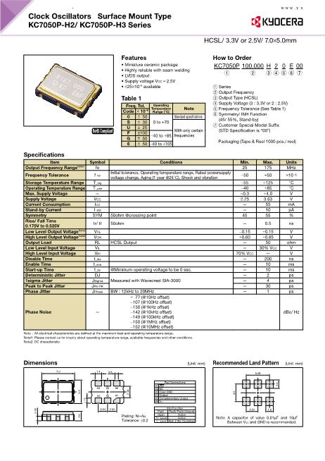KC7050P-H2数据手册封面