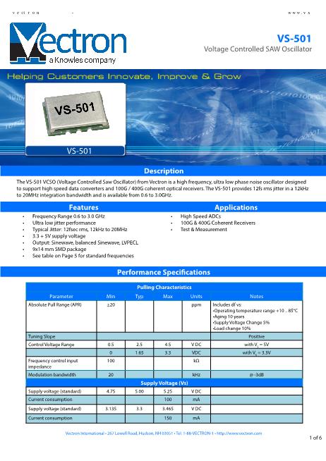 VS-501数据手册封面
