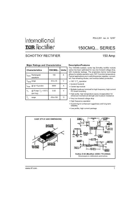 150CMQ040數(shù)據(jù)手冊封面