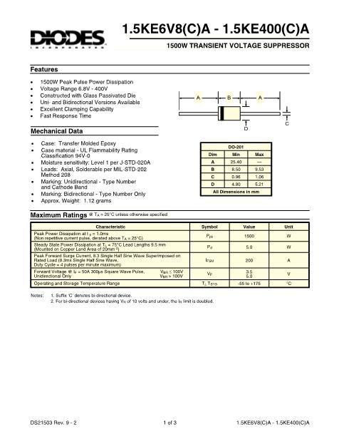15KE180CA数据手册封面