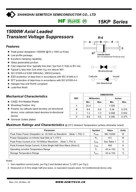 15KP160A數(shù)據(jù)手冊封面