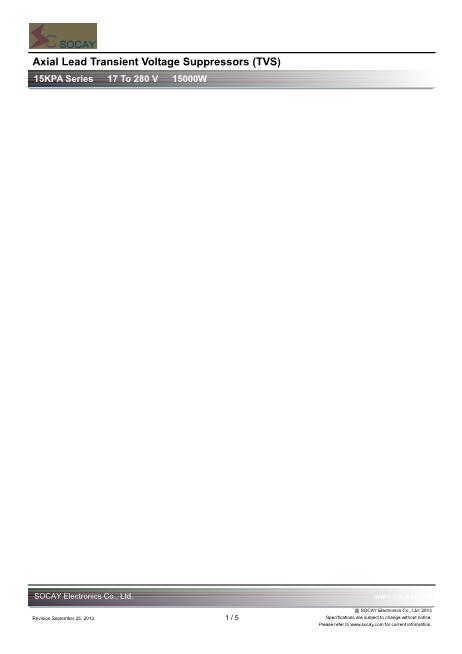 15KPA170A數(shù)據(jù)手冊封面