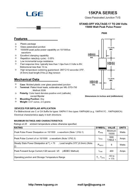 15KPA28CA數(shù)據(jù)手冊(cè)封面