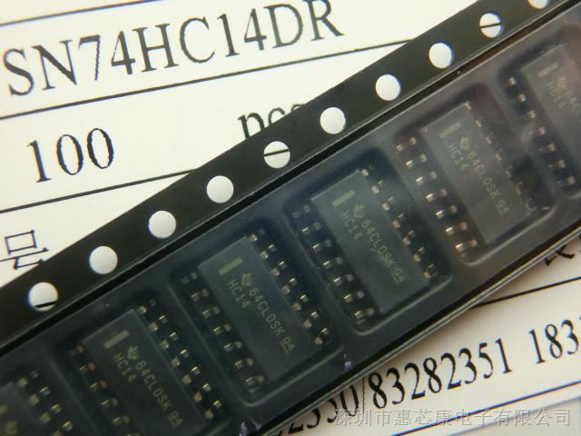 供应SN74HC14DR 74系列逻辑芯片 原装TI(德州仪器) 触发反相器IC