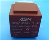 EI30/23 3.0VA 230V转15V 灌封变压器 AS3023-E-0300-150-S 外形尺寸: 32.5×27.5×34.5mm