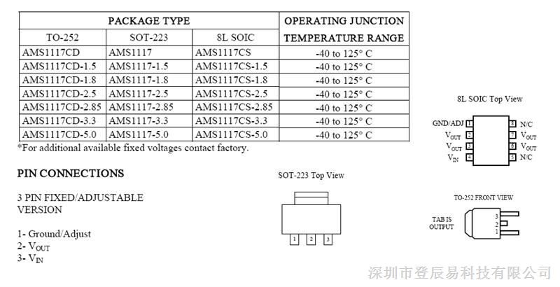 AMS1117系列MOS管稳压二极管场效应管厂家