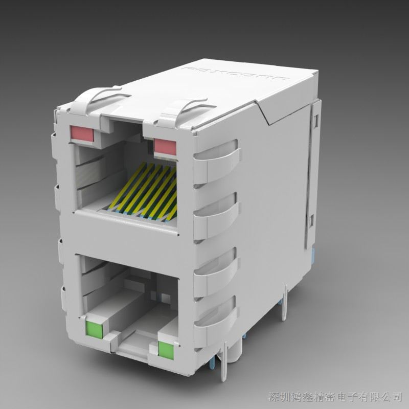 供应JFM38A1A-0175-4F,千兆双层网口,FOXCONN富士康连接器