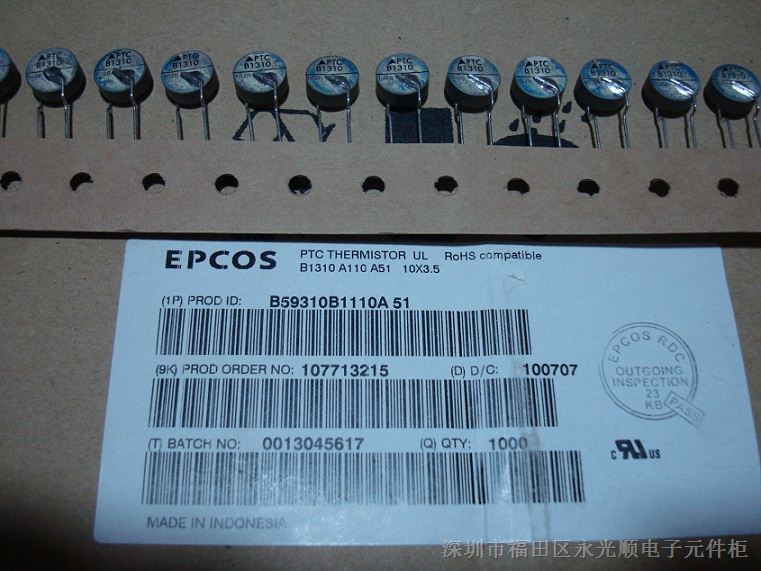 供应PTC热敏电阻B59310B1110A51(PTCB1310)EPCOS