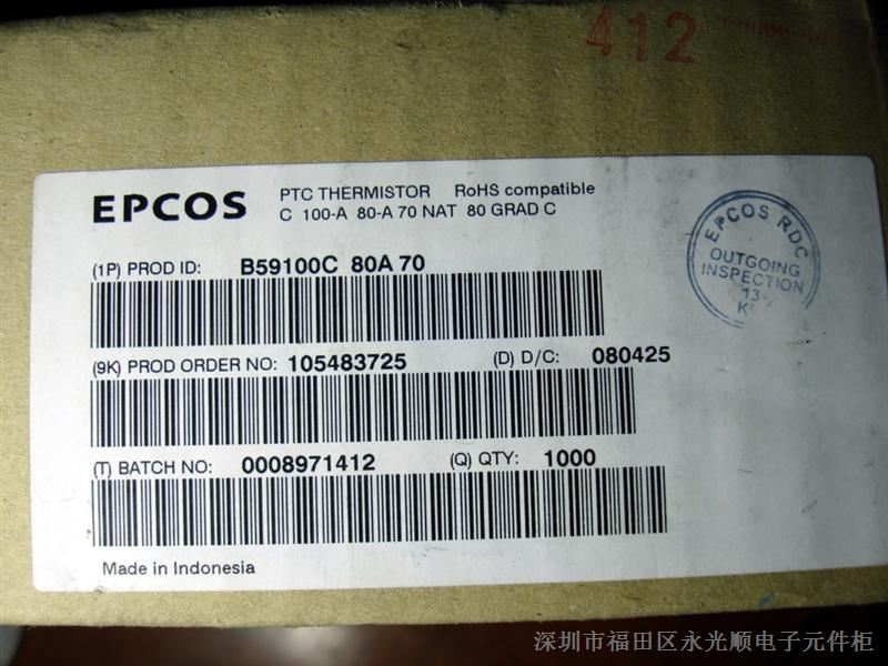 供应PTC热敏电阻B59100C80A70(C10080)EPCOS