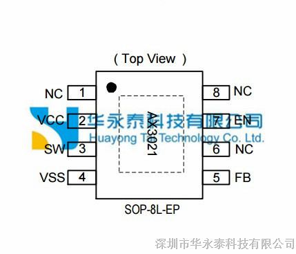 Axelite/亚瑟莱特1.5A降压芯片 AX3021/200KHz/SOP8 技术支持