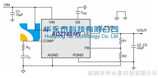 供应输入3.3v 3A同步降压稳压器 AOZ1051PI