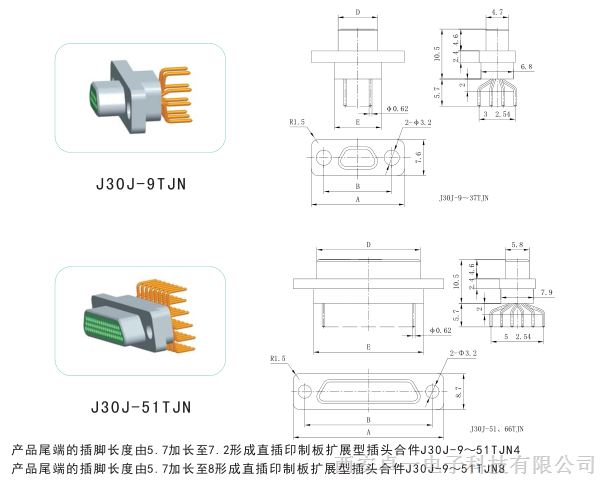 供应直插印制板基本型J30J-TJN