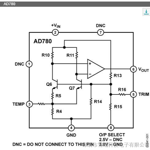 供应ADI专营 AD780BRZ-REEL7 超高精度带隙基准电压源