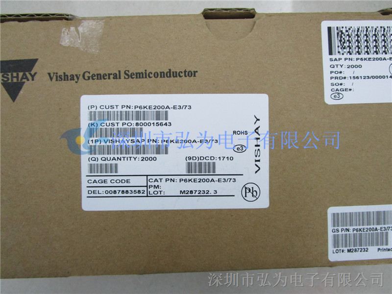 P6KE200A-E3/73 DIODE Vishay 二极管