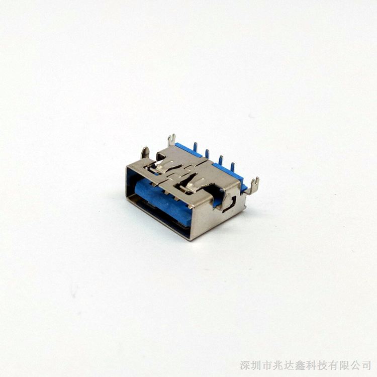 深圳USB2.0 AF沉板11.0下沉1.9蓝色胶芯母座连接器
