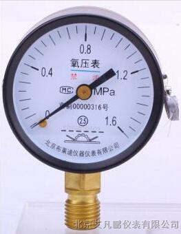 供应布莱迪YO-60氧压表 不锈钢压力表
