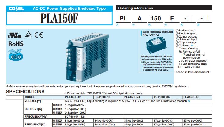 PLA15F-12 15W 12V 1.3A