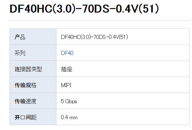 供应DF40HC(3.0)-70DS-0.4V(51)连接器