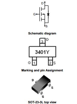 NCE3401功率MOSFET
