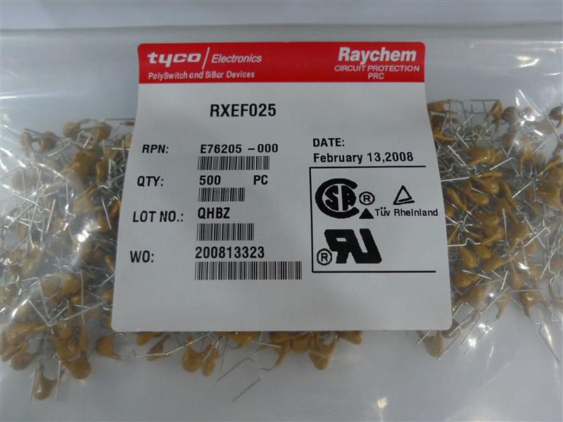 泰科原装RXEF010自恢复保险丝现货