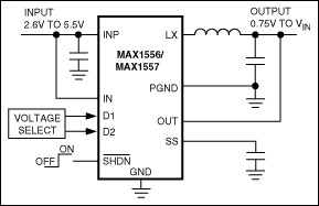 MAX1556ETB+    降压型DC-DC转换器