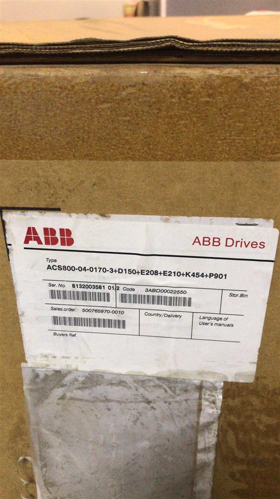 ABB变频器ACS800-04-0170-3+D150+E208+E210+K454+P901