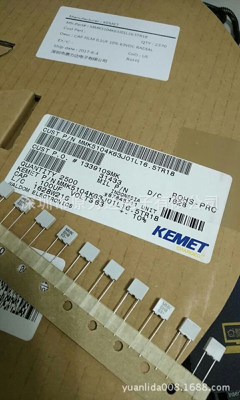 KEMET薄膜电容器 原装进口MMK5104K63J01L16-5TR18当天发