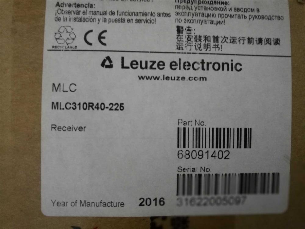 德国劳易测LEUZE安全光幕MLC310R40-225    MLC300T40-225