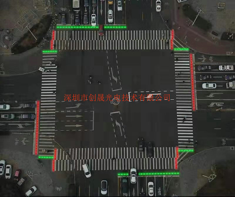 地面式红绿灯信号发光斑马线