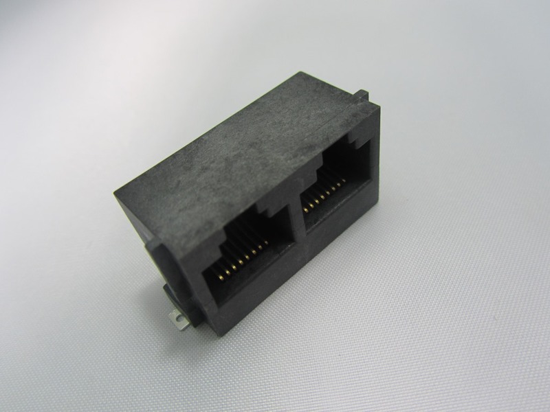 东莞十年老店开口向上RJ45 1*2双口SM T8P8C JACK
