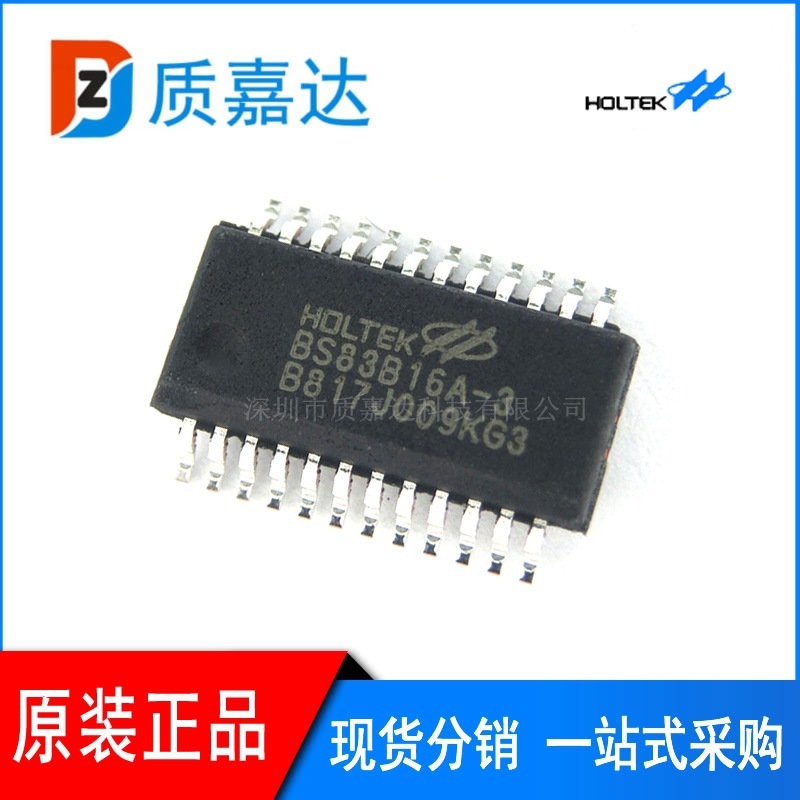 台湾合泰原装BS83B16A-3 24SSOP 16键电容触摸按键芯片 抗干扰好