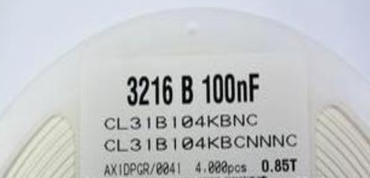 贴片电容CL31B104KBCNNNC 50V 0.1uF 三星