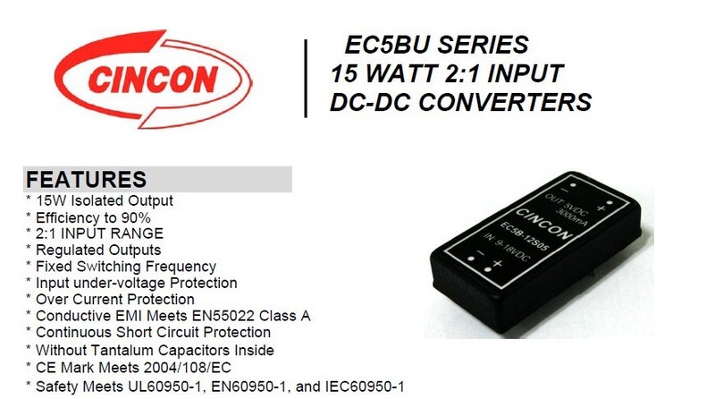 EC4BU系列10瓦DC-DC转换器EC4BU-24D12 N EC4BU-05S12N
