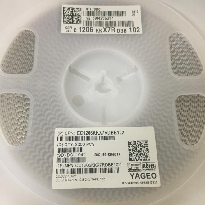 CC1206KKX7RDBB102 陶瓷电容器