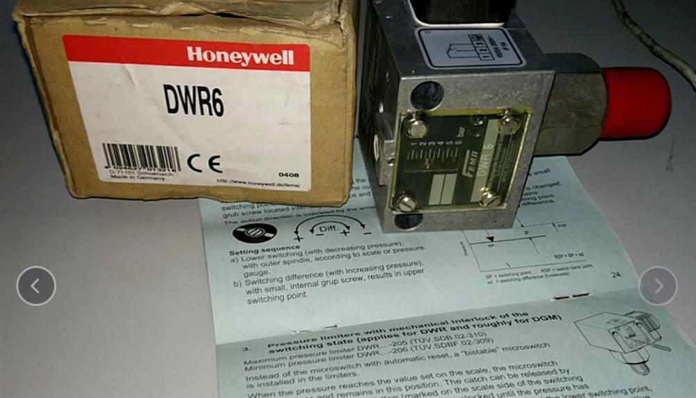 Honeywell霍尼韦尔压力控制器DWR6 0.5~6bar  NG-4347AQ1411  D-71101