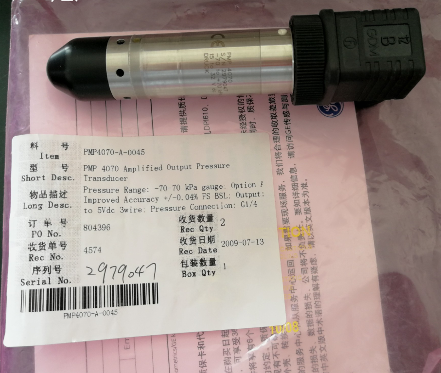 GE Druck 压力传感器PMP4070-A-0045 量程: -70-70 kPa
