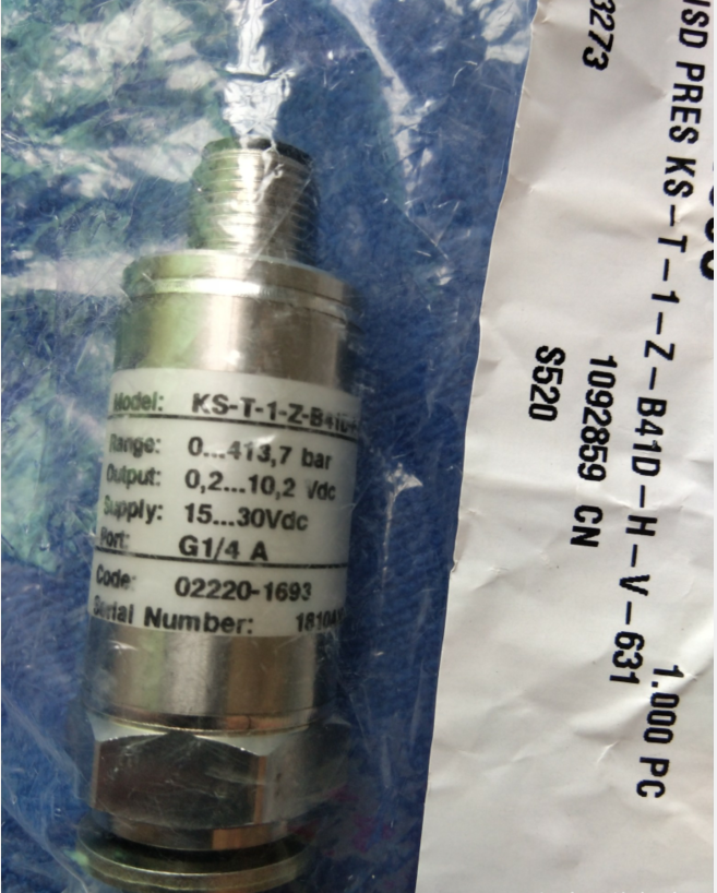 原装恩格尔压力传感器KS-T-1-Z-B41D-H-V-631   02220-1693  0-413.6bar